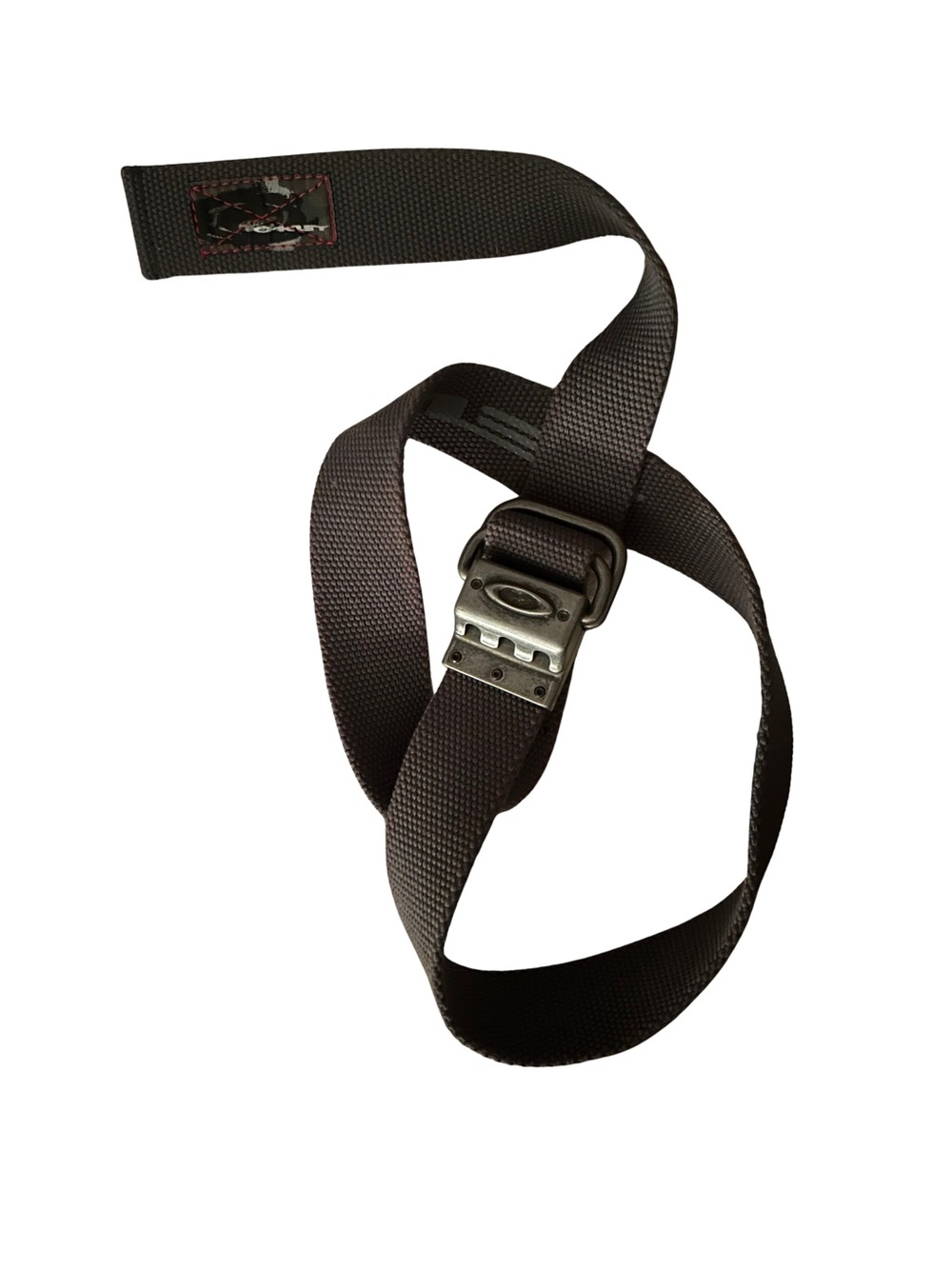 Oakley Men's Slate Grey Adjustable Webbed Military Belt Metal Buckle